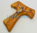 Krzyż TAU z drzewa oliwnego 17 cm-3