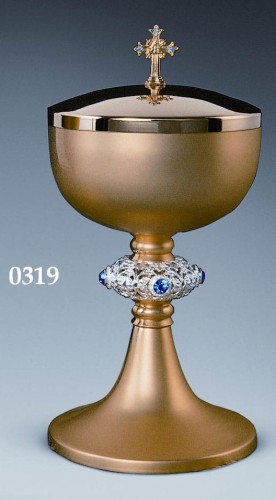 Puszka na komunikanty z kamieniami D-0319