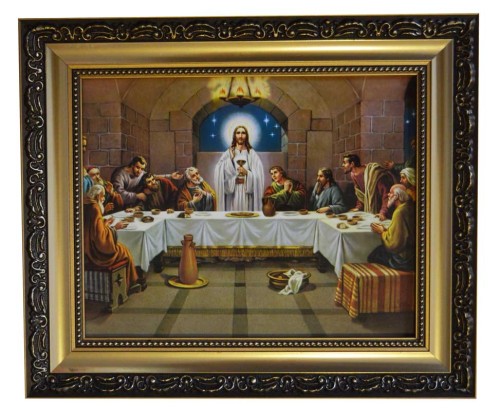 Ostatnia wieczerza - Obraz w drewnianej zdobionej ramie