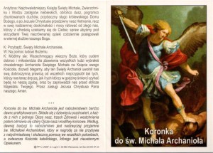 Koronka do św Michała Archanioła.