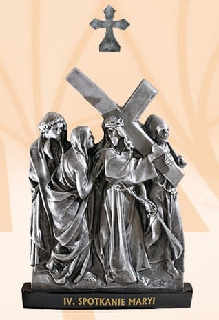 Droga krzyżowa, masa żywiczna, stacje drogi krzyżowej w różnej kolorystyce E/243 KOLOR SREBRNY-1