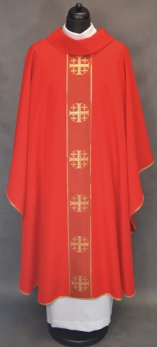 Czerwony ornat z krzyżami jerozolimskimi 206