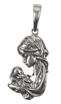 Maryja z dzieciątkiem w formie medalika ze srebra MZ8205