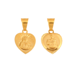 Złoty medalik Matka Boska Szkaplerzna/ Serce Jezusa 48842