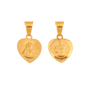 Złoty medalik Matka Boska Szkaplerzna/ Serce Jezusa 48842