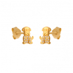 Złote kolczyki - pieski z cyrkoniami