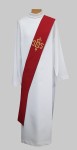 Stuła diakońska czerwono-zielona z haftem IHS