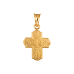Złoty krzyżyk z Duchem Św. i cudownym medalikiem