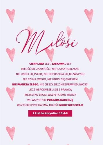 kartka z tekstem o miłości
