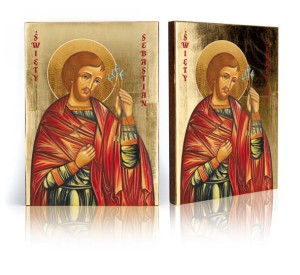 Ikona z certyfikatem - Święty Sebastian