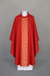 Ornat eucharystyczny czerwony z pasem tkanym 1-282