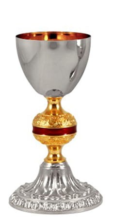 kielich liturgiczny złocony i srebrzony