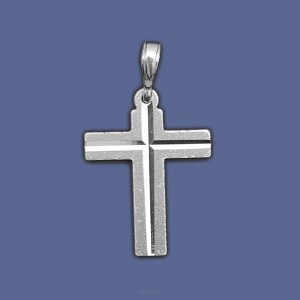 Krzyż ze srebra żłobiony KD2005 