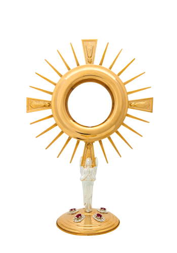 monstrancja z postacią anioła