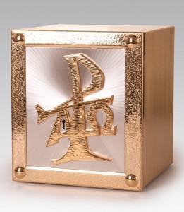 Tabernaculum mosiężne z logo Alfa-Omega / 001