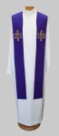 Fioletowa stuła kapłańska z IHS - 514