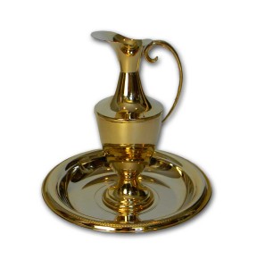 Naczynie liturgiczne złocone do ablucji S/154D; lavabo złocone