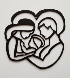 Nowoczesny wizerunek Świętej Rodziny 15 x 15 cm