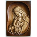 MATKA BOSKA Z JEZUSEM 36B W PROSTOKĄCIE - OBRAZ Z DREWNA