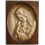  OBRAZ Z DREWNA MARYJA Z DZIECIĄTKIEM 36D/OP