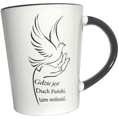 kubek ceramiczny z tekstem religijnym