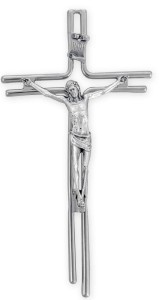 Krzyż ścienny metalowy  z wizerunkiem Chrystusa 6028