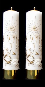 Zestaw dwóch świec ołtarzowych IHS OR13