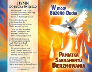 Pamiątka sakramentu bierzmowania. Umocnieni Duchem Świętym