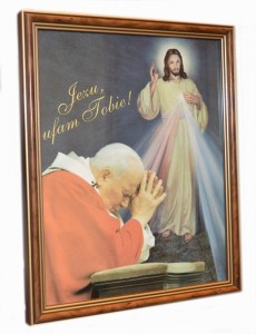 Obraz Jezusa Miłosiernego z Janem Pawłem II