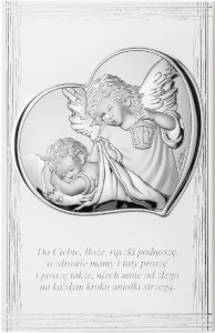 Obrazek posrebrzany - Aniołek z latarenką JAP 766