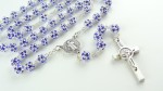 Różaniec kryształki Swarovski mini szafirowy