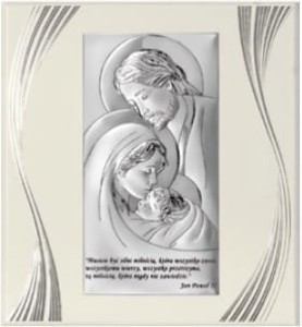 W/6380SFWP Obraz Święta Rodzina z cytatem na białym tle