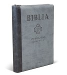 Biblia pierwszego Kościoła okładka PU, szara z paginatorami i suwakiem