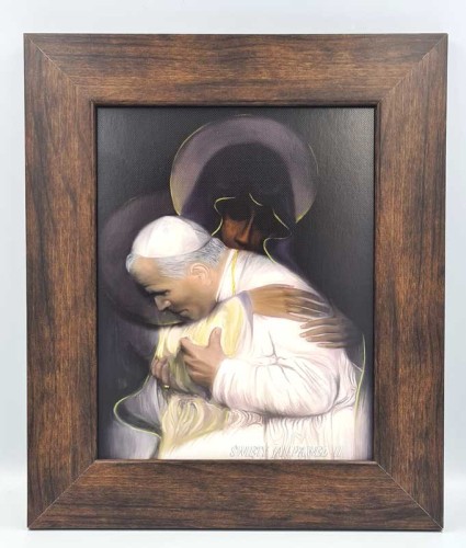Święty Jan Paweł II w objęciach Maryi - obraz
