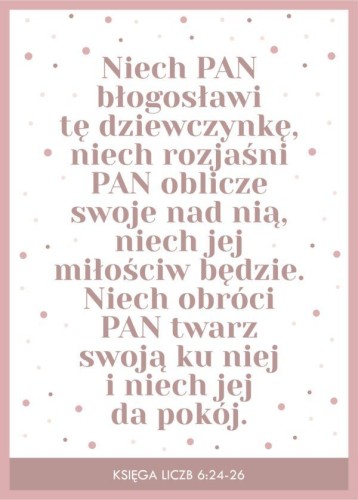 niech pan błogosławi tę dziewczynkę