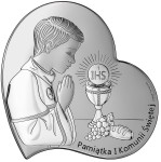 Obrazek posrebrzany dla chłopca na Komunię Świętą W/6747