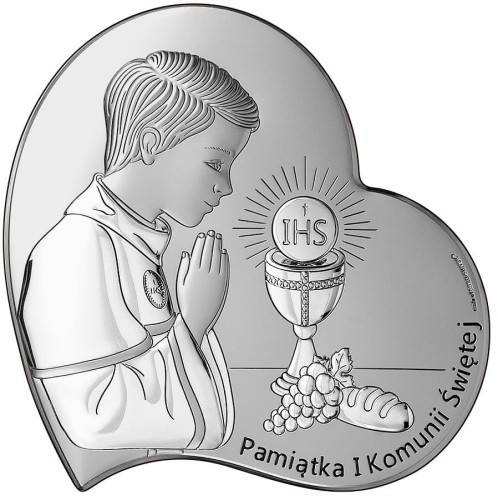 obrazek z srebra na Komunię dla chłopca 6747