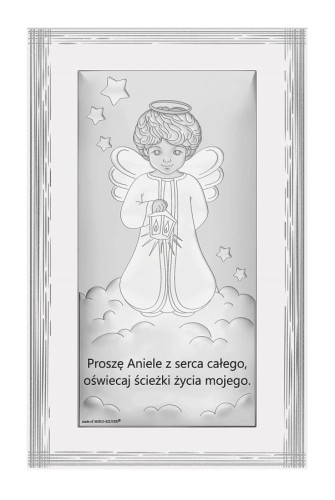 obrazek aniołek na białej desce