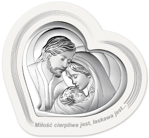 Obraz Święta Rodzina z cytatem w sercu  6432