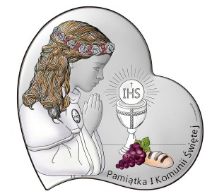 Obrazek Pamiątka Pierwszej Komunii świętej kolorowy dla dziewczynki 6746