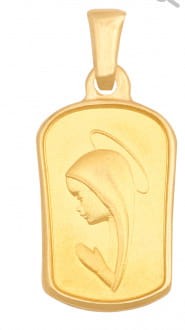 medalik złoty z Matką boską