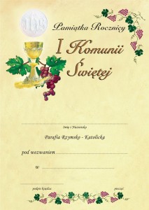 Rocznica I Komunii Świętej - Eucharystia obrazek