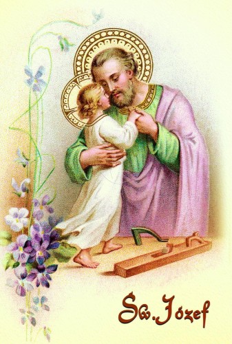 Pocztówka Święty Józef z modlitwą