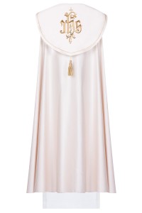 Kapa kremowa z haftowanymi krzyżami