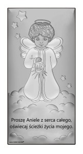Obrazek posrebrzany aniołek W/6756/2
