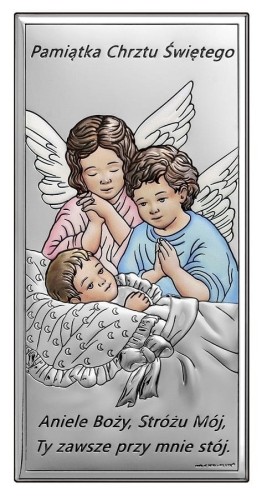 Obrazek srebrny aniołki kolor