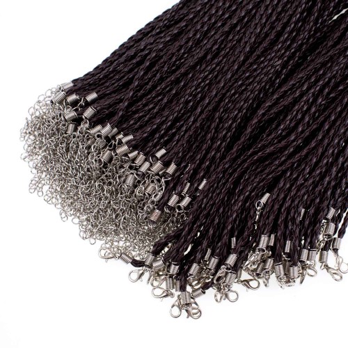 Rzemyk pleciony brązowy