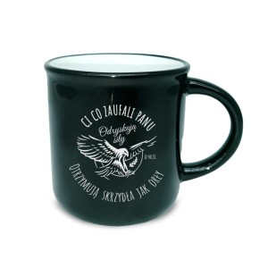 Kubek grawerowany czarny "Ci co zaufali Panu"