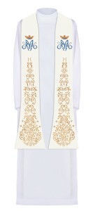 Stuła Maryjna bogato haftowana