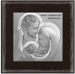 Obraz posrebrzany z wizerunkiem Świętej Rodziny 6741